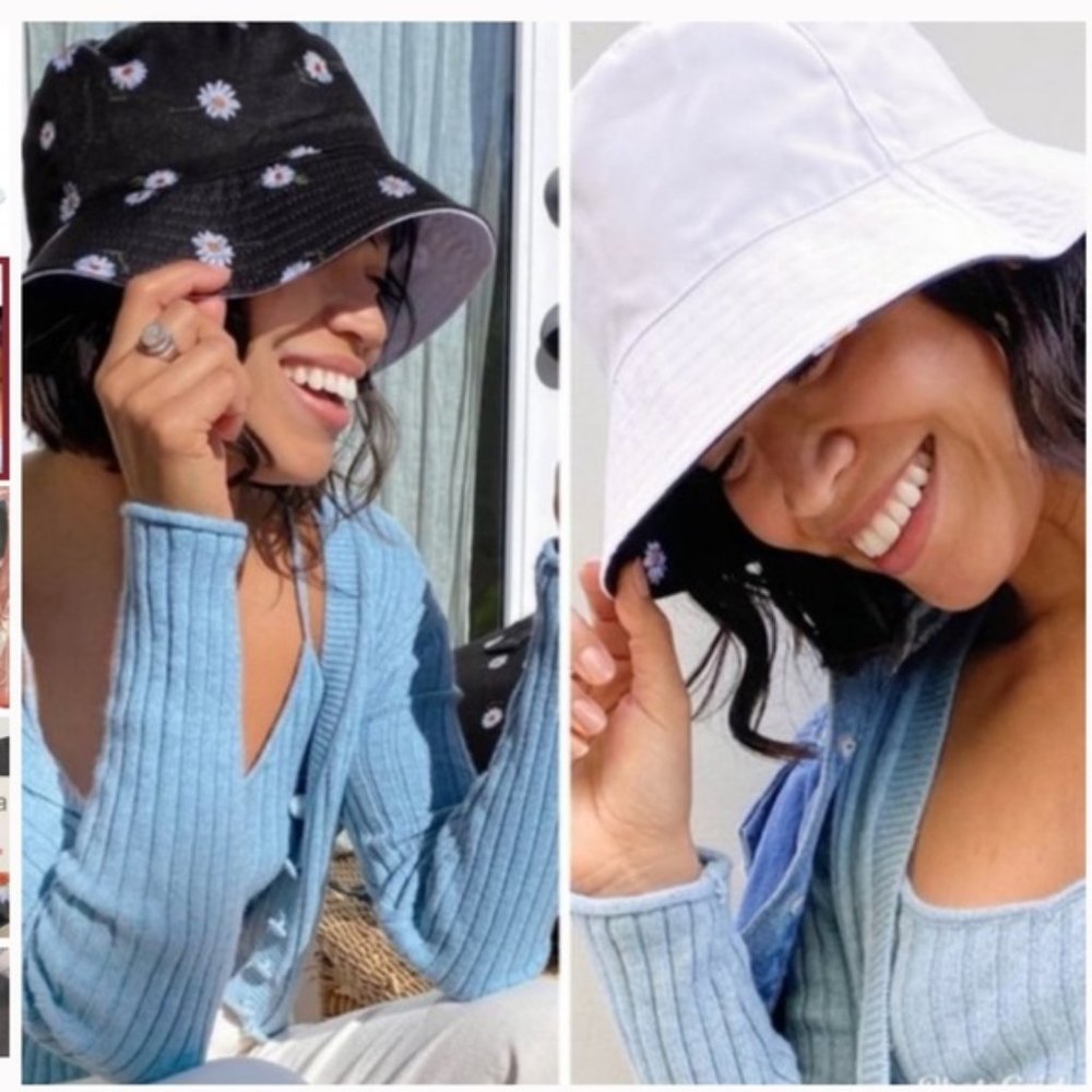 Alice + Olivia Daisy Bucket Hat‎ Reversible Floral